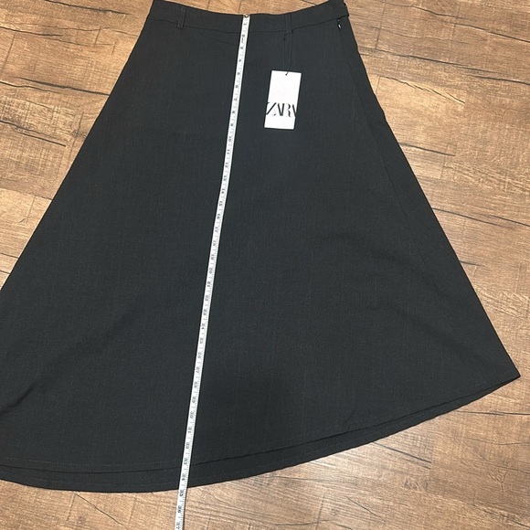 Zara Black Side High Low Midi Skirt Size M NEW - Picture 9 of 14